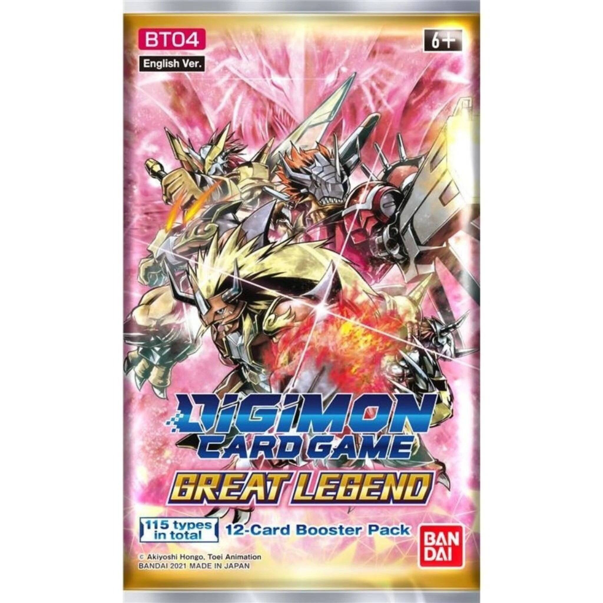 BT04 English Ver. 6+ DIGIMON CARD GAME GREAT LEGEND 115 types in total 12-Card Booster Pack BAN DAI BANDAI 2021 MADE IN JAPAN