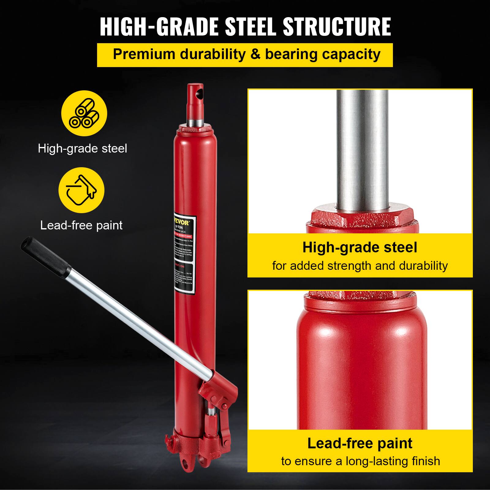 HIGH-GRADE STEEL STRUCTURE  
Premium durability & bearing capacity  

- High-grade steel for added strength and durability  
- Lead-free paint to ensure a long-lasting finish