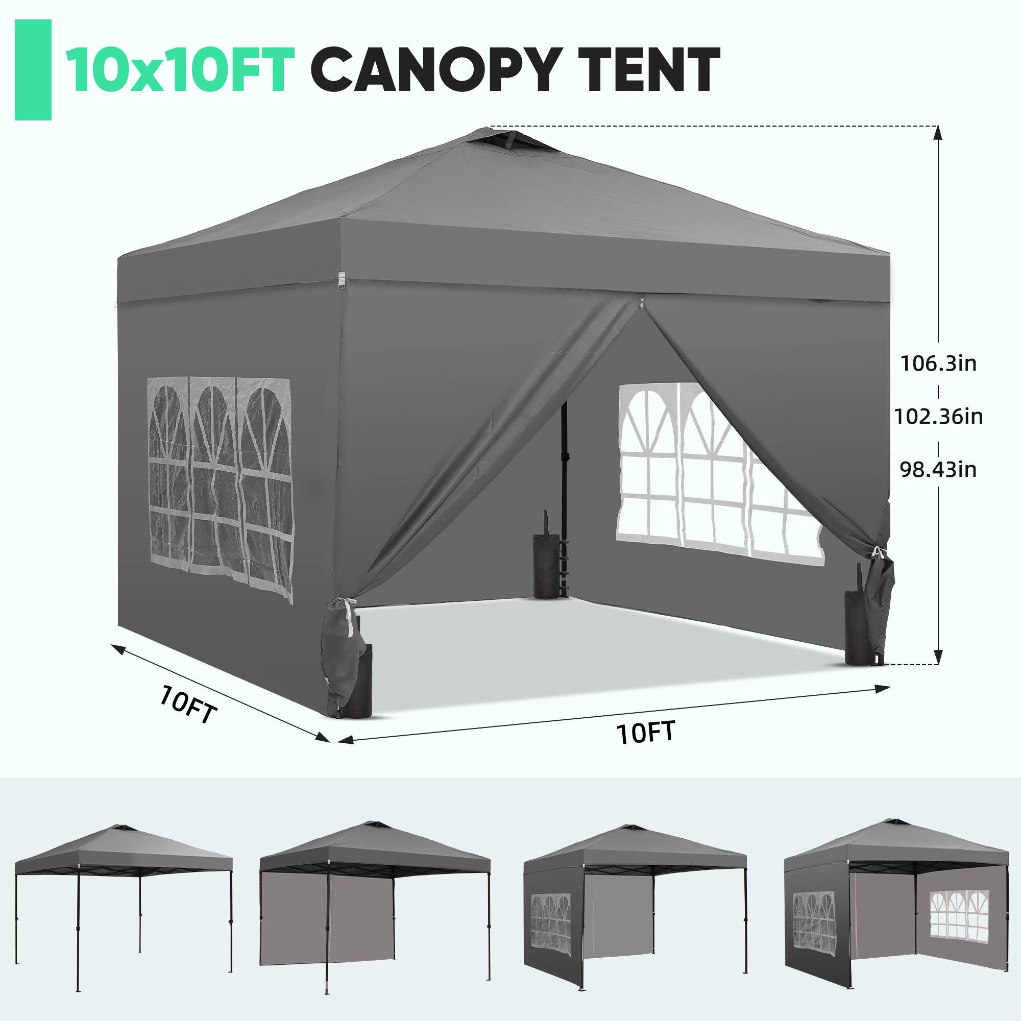 10x10FT CANOPY TENT

106.3in  
102.36in  
98.43in  
10FT  
10FT