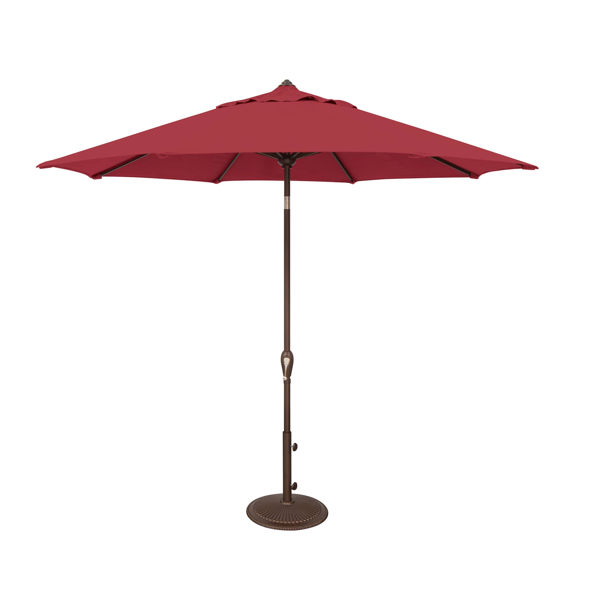Mondawe - 9' Octagon Patio Market Umbrella Bronze Frame Auto Tilt - Really Red