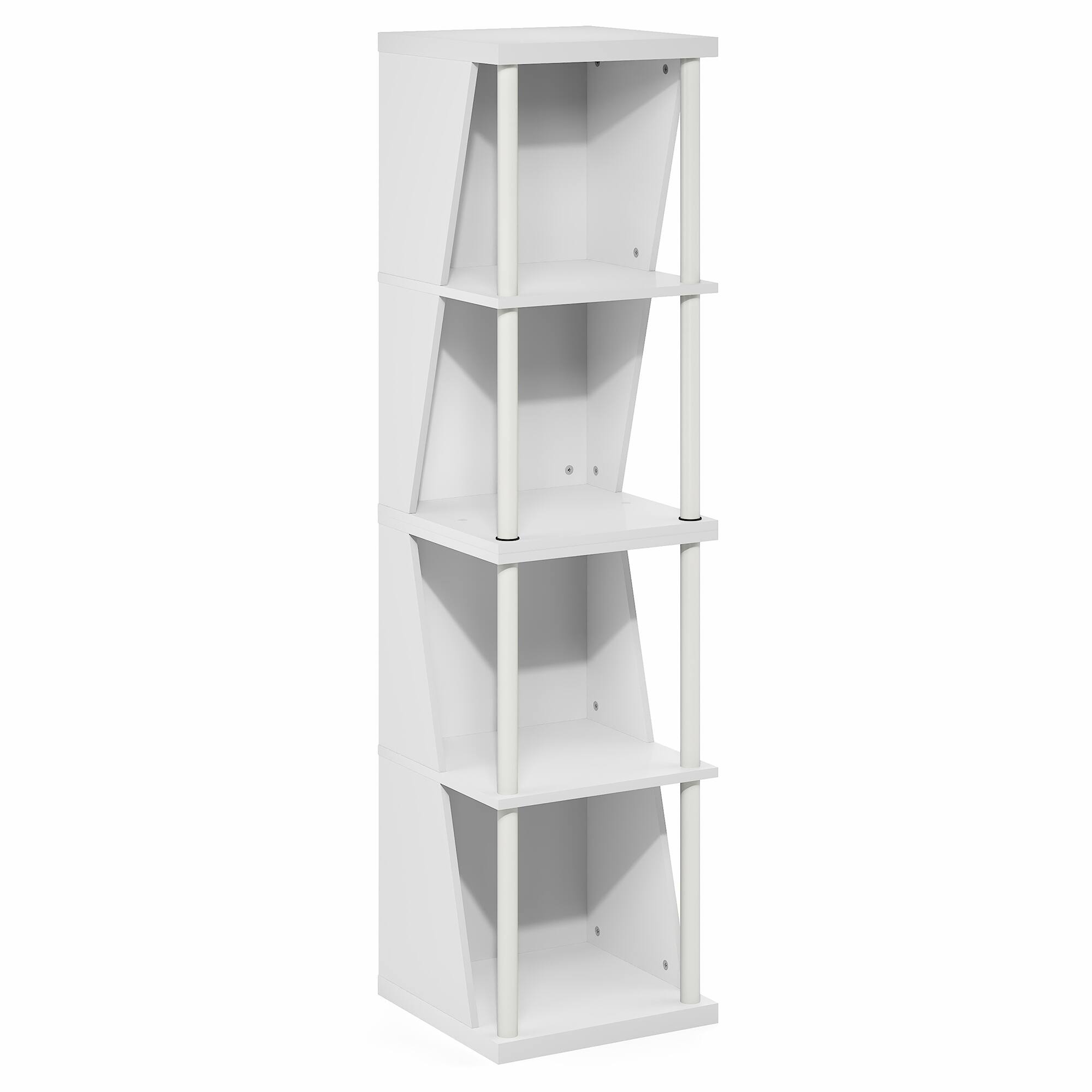 Alt View 5. Furinno - FLEXI Storage Shelf, Book Shelf, Corner Shelf, DIY Stackable & Separable Display Bookcase, for Organization and Storage - White/White.