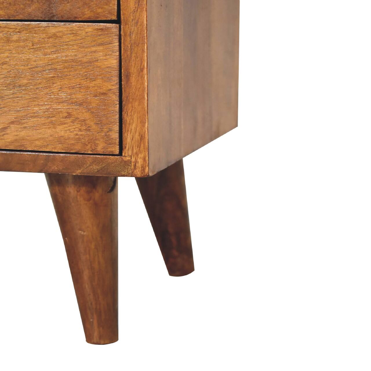 Alt View 4. Artisan Furniture - Artisan Furniture Solid Wood Mini Classic Chestnut Nightstand, 2 Drawer, 1 Open Shelve, Brown - Chestnut.