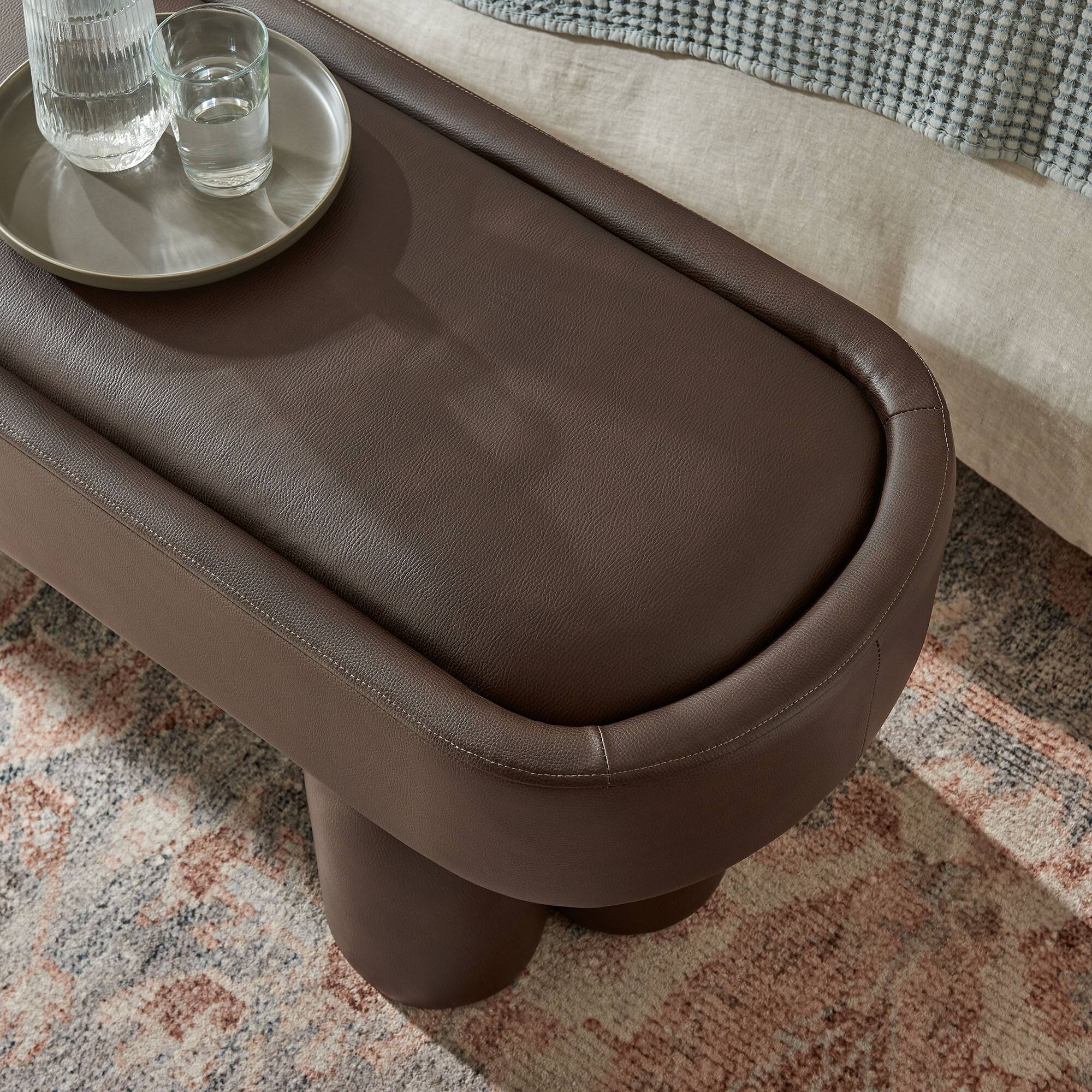 Alt View 1. Modway - Mossi 52-Inch Oval Vegan Leather Bench by Modway - Espresso.