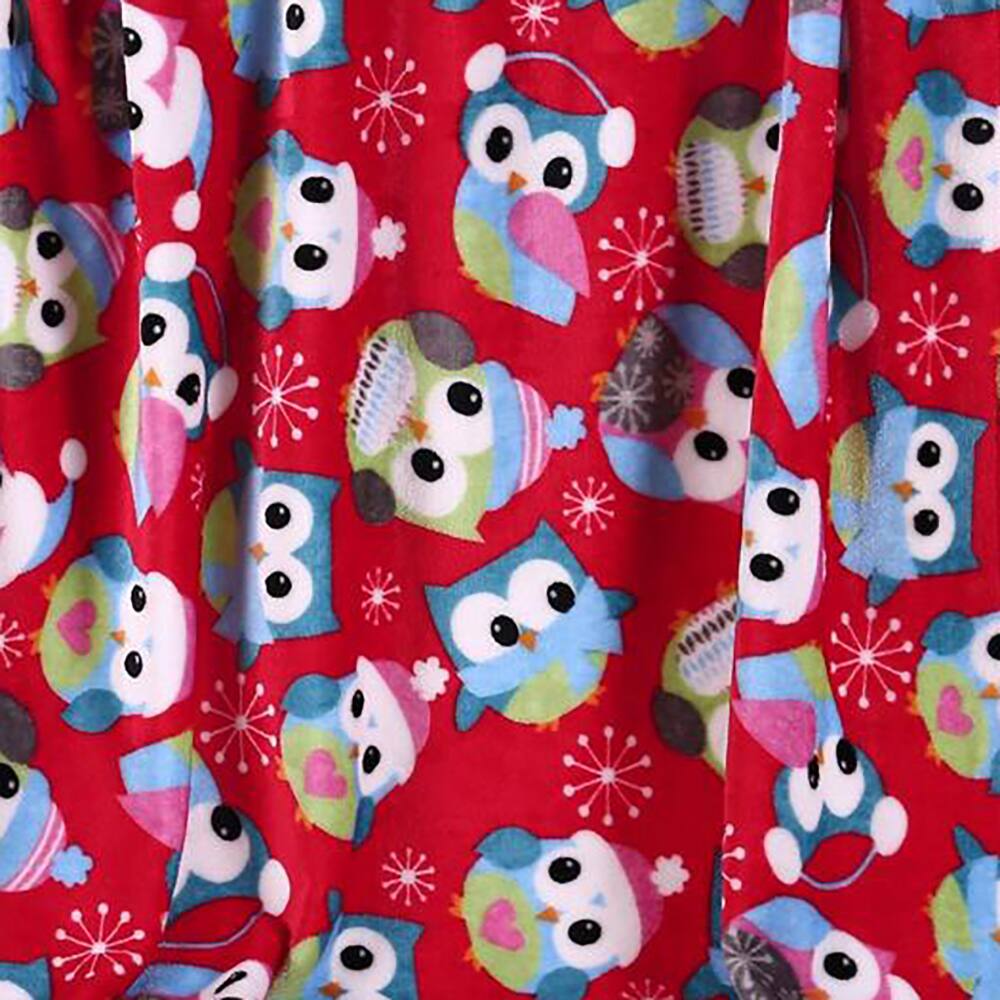Alt View 2. Noble House - Plazatex MicroPlush Owl Printed Holiday Throw Blanket - 50x60", Multi - Multi.