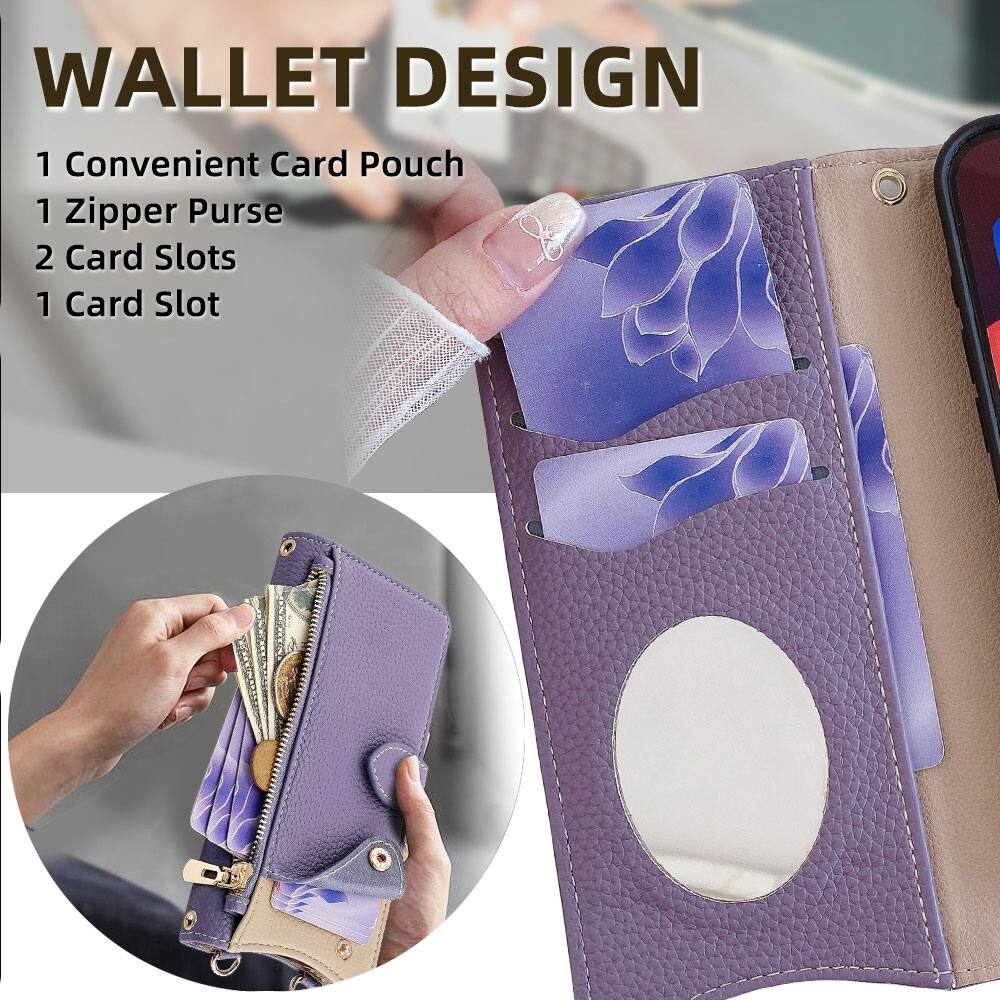 WALLET DESIGN

1 Convenient Card Pouch  
1 Zipper Purse  
2 Card Slots  
1 Card Slot