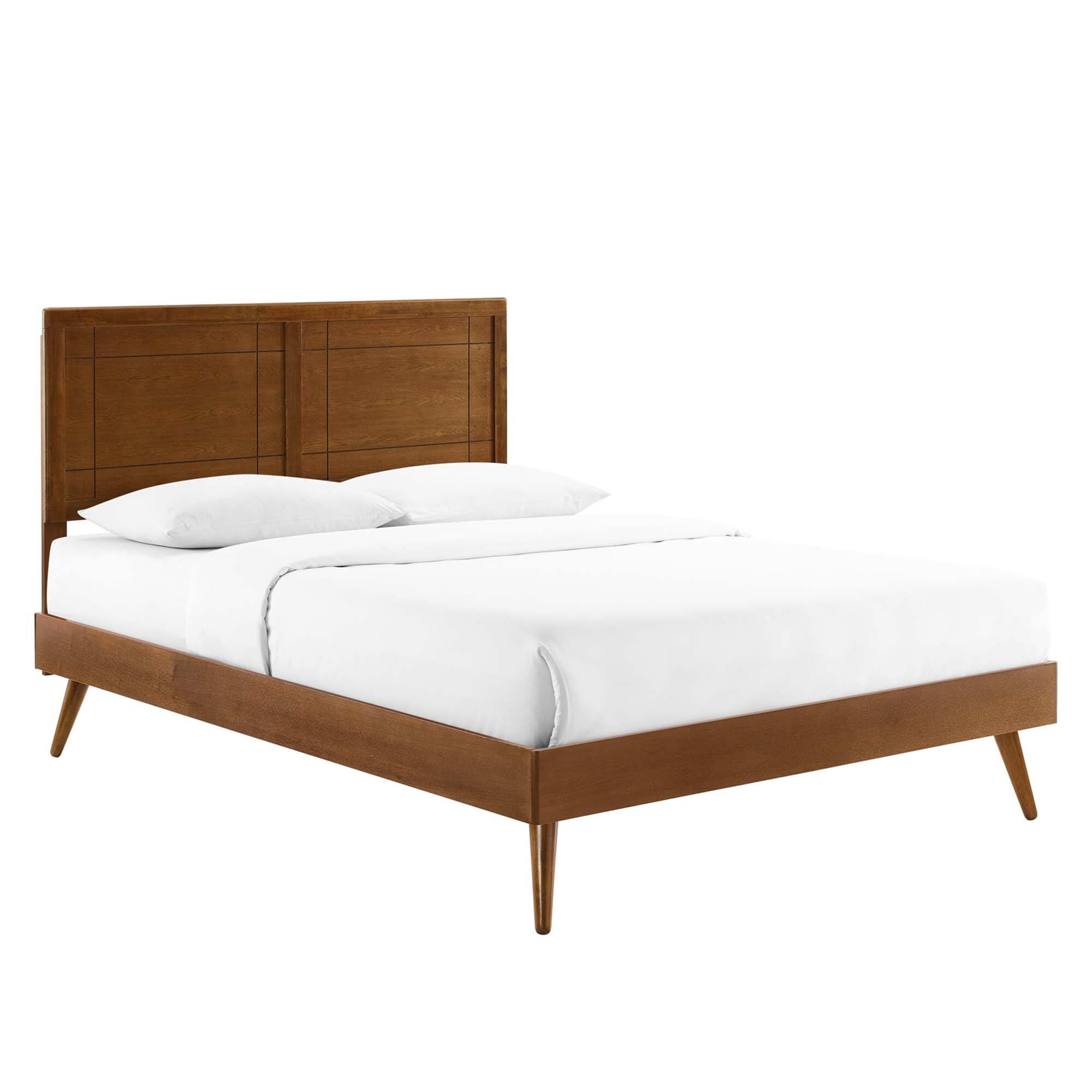 Angle. Modway - Current Performance Velvet Full Platform Bed - White.