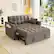 Front. Anysun - Modern Velvet Convertible Sleeper Sofa Bed with Pull-Out Bed, Pillows & Side Pockets for Small Spaces - Gray.