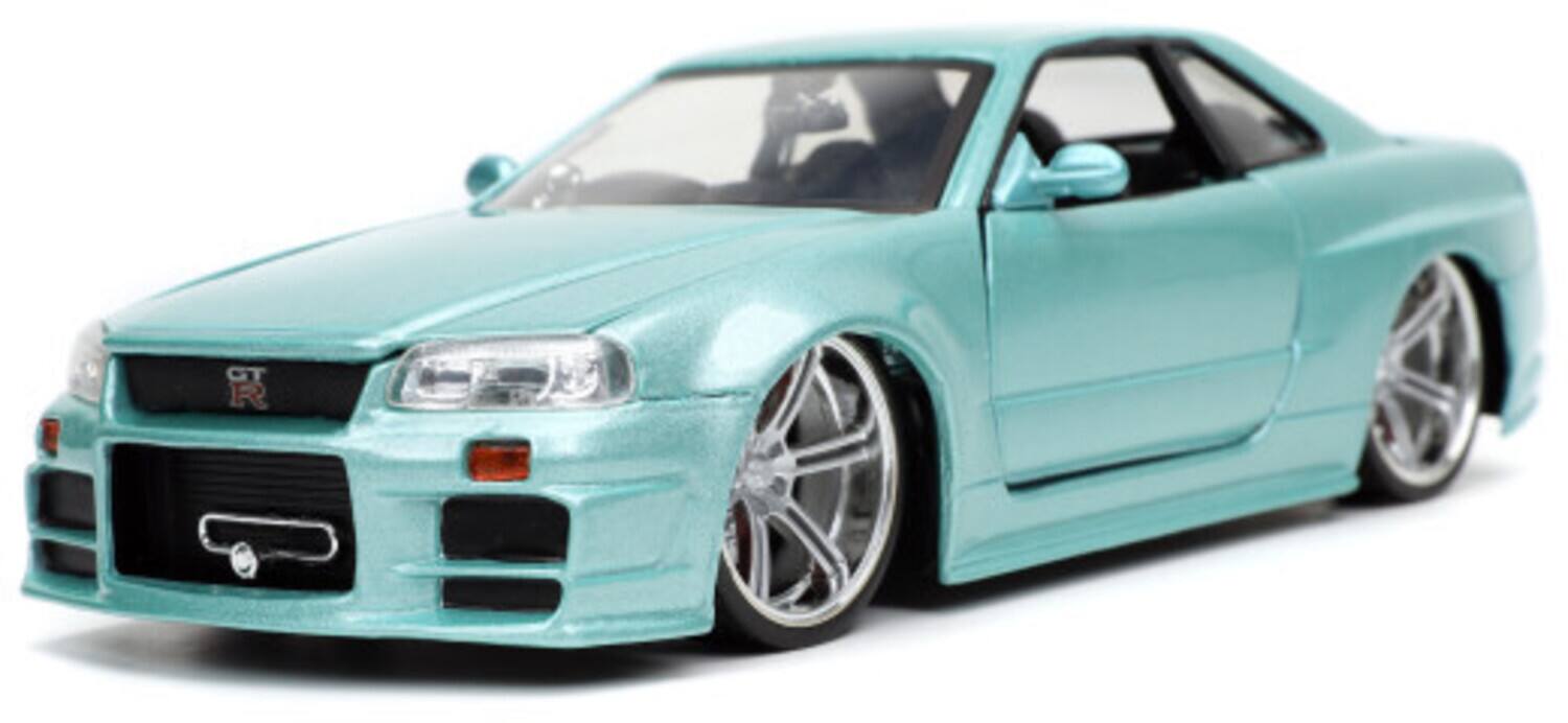 Front. Jada Toys - Jada Toys - 1:24 Fast & Furious - Brian's Nissan Skyline GT-R R34   - COLLECTIBLES - Multicolor.