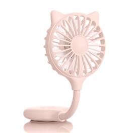 Zadro - Hands-Free Cat Ears Beauty Fan - Stylish Portable Cooling Solution - Pink