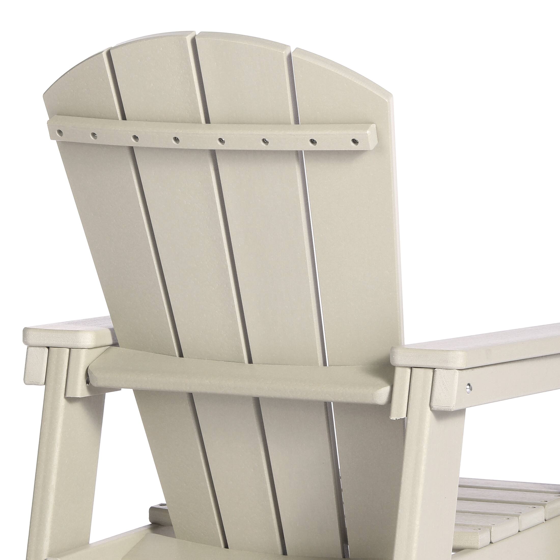 Alt View 2. WestinTrends - WestinTrends Malibu 2-Piece Kids Outdoor HDPE Adirondack Chair With Square Side Table Set - Sand.