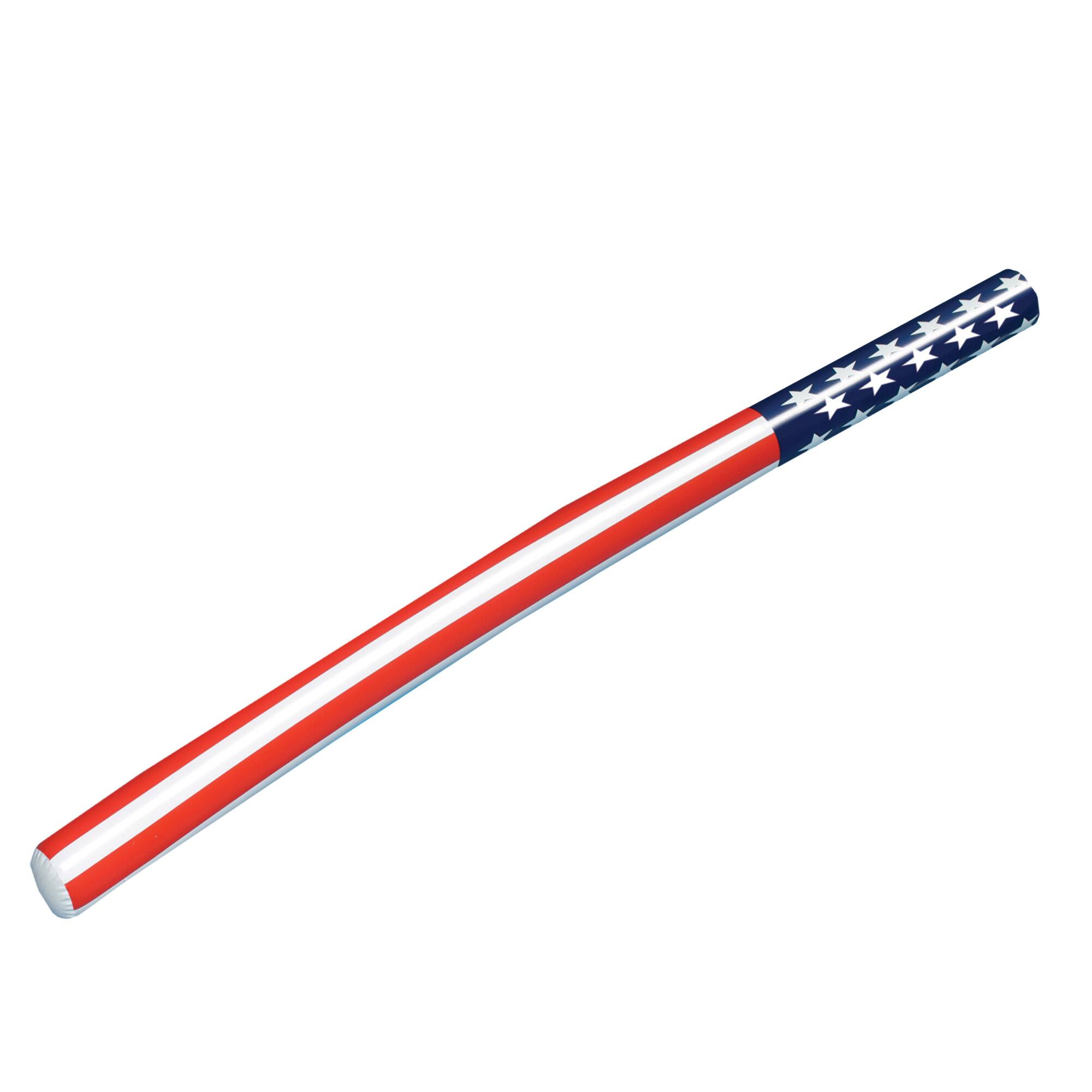 Front. Swim Central - Patriotic Stars and Stripes Inflatable Swimming Pool Float - 72" - Red and White - Red.