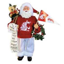 Santa's Workshop - Washington State Cougars 12" Proud Santa - Red