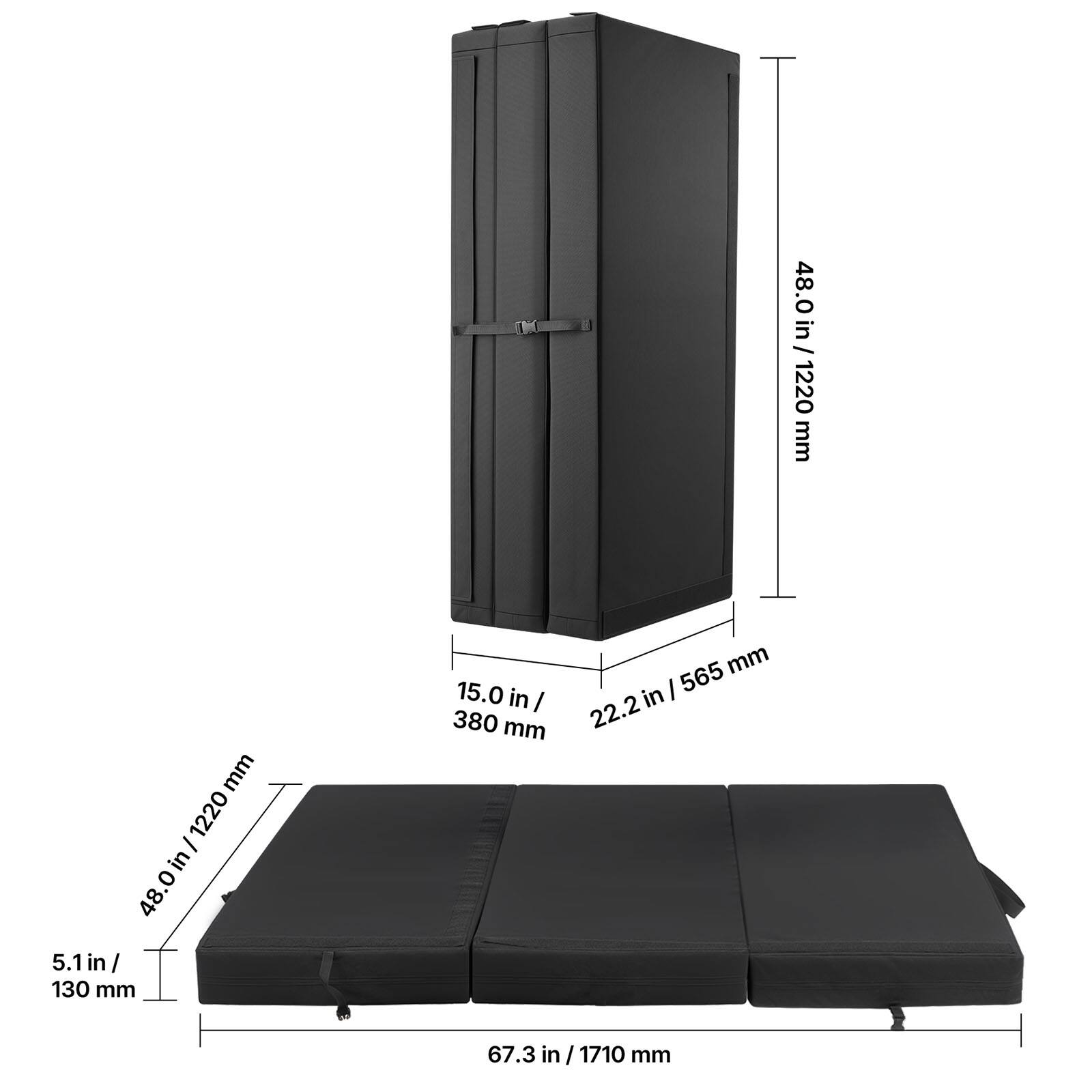 48.0 in / 1220 mm  
5.1 in / 130 mm  
15.0 in / 380 mm  
22.2 in / 565 mm  
67.3 in / 1710 mm
