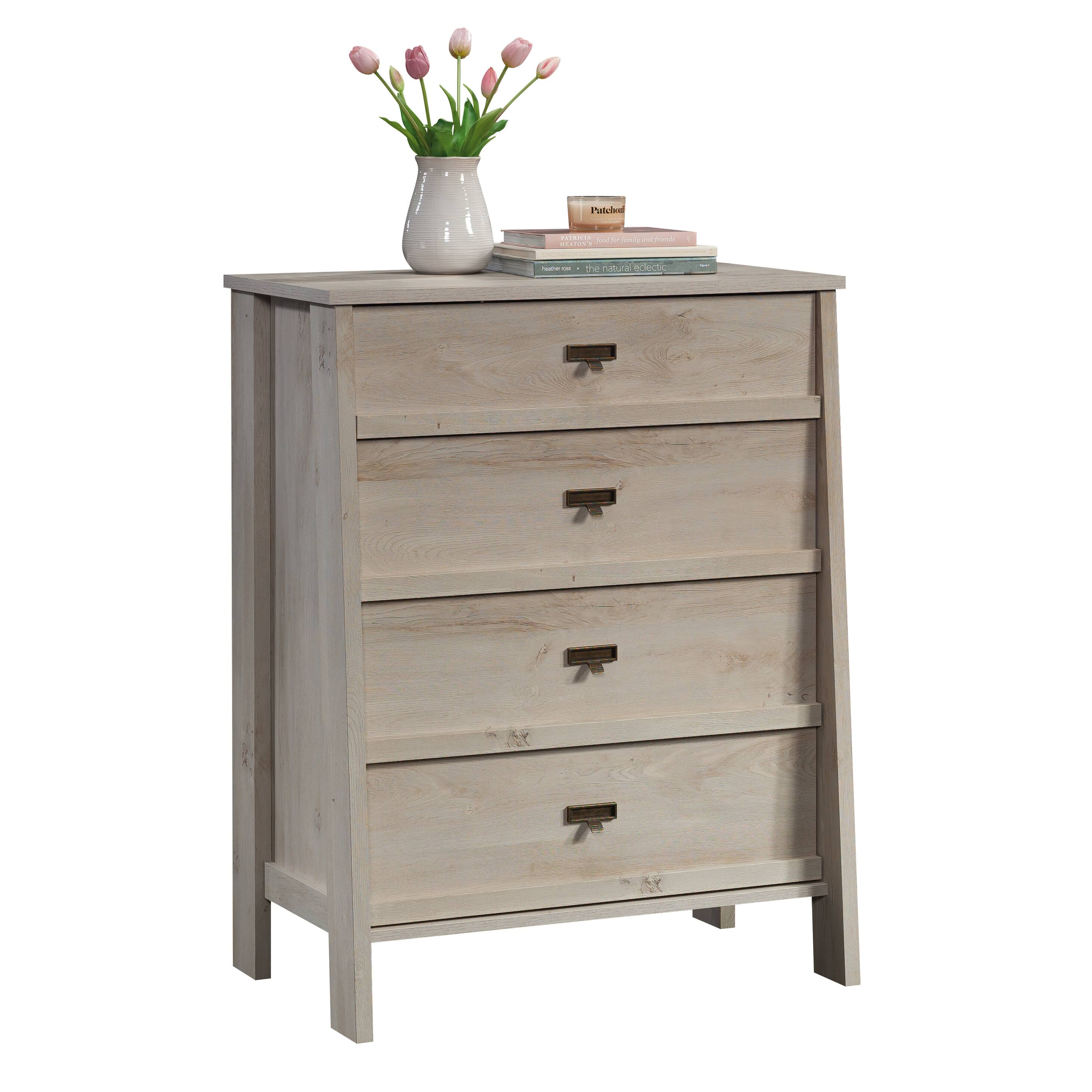 Forest'nSky - Grey Wood 4 drawer 31.89 in. Wide Chest of Drawers with Sturdy Frame for Living Room - Gray