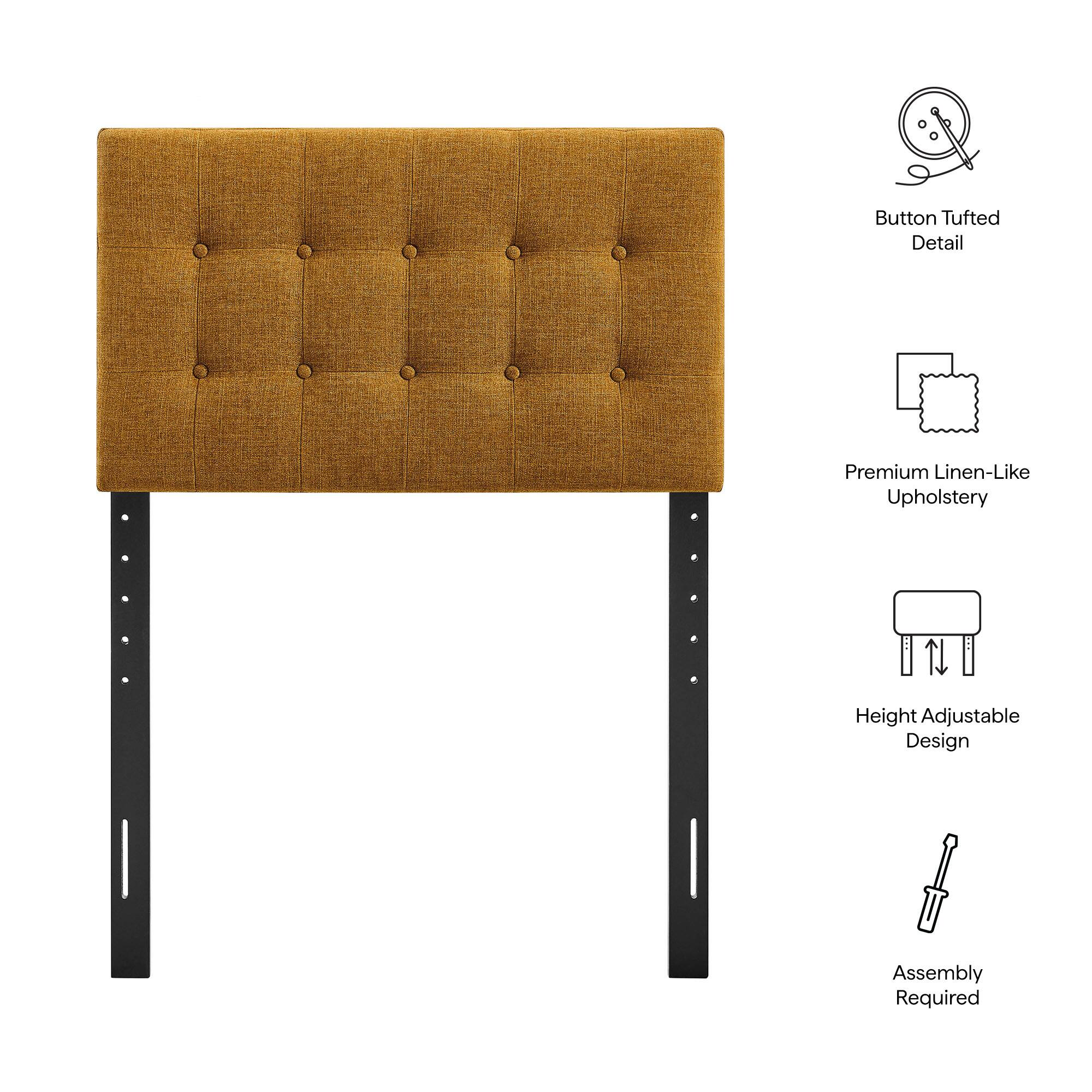 - Button Tufted Detail
- Premium Linen-Like Upholstery
- Height Adjustable Design
- Assembly Required