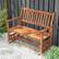 Back. Costway - Patio Glider Loveseat Chair Swing Rocking Bench with Slatted Seat & Curved Backrest - Natural.