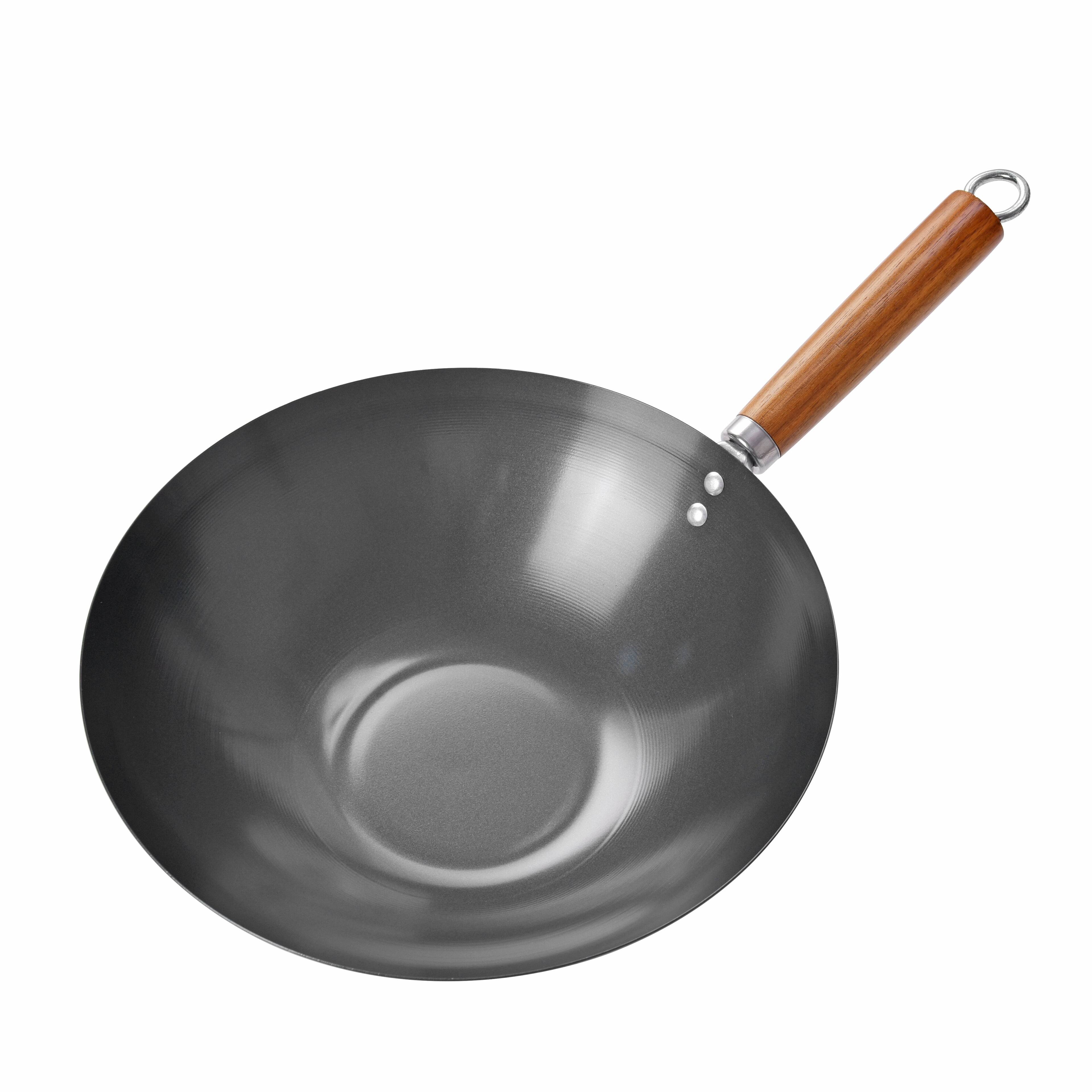 Angle. Commercial Chef - COMMERCIAL CHEF 12 inch Carbon Steel Wok - Gray.