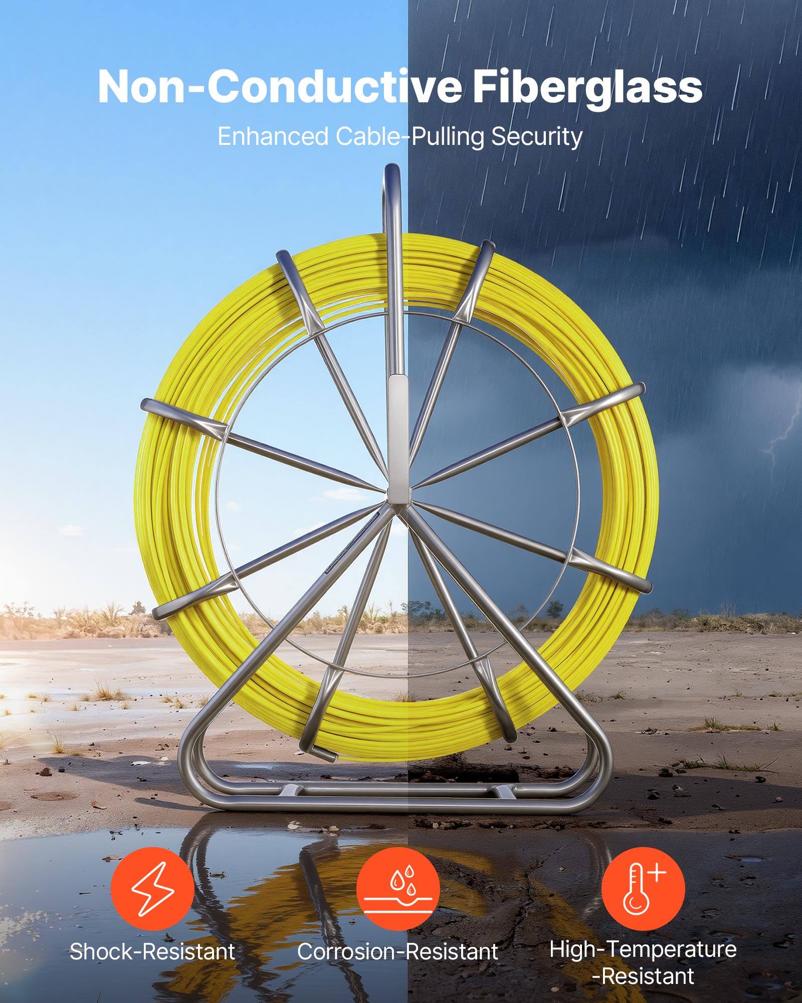 Non-Conductive Fiberglass Enhanced Cable-Pulling Security

- Shock-Resistant
- Corrosion-Resistant
- High-Temperature Resistant