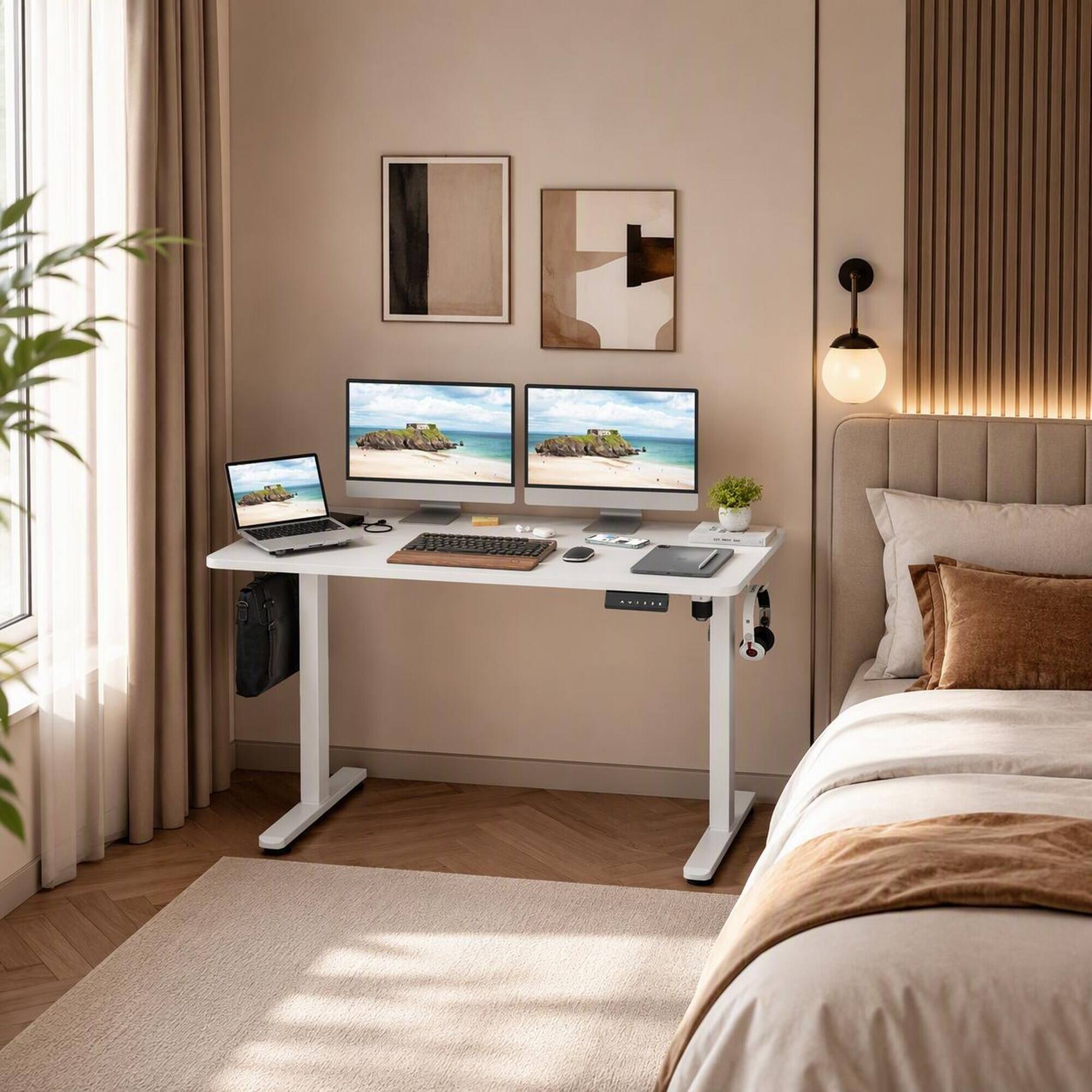 RYHNUYNE Electric Standing Desk 40 x 24 Inches Sit Stand Home Office ...