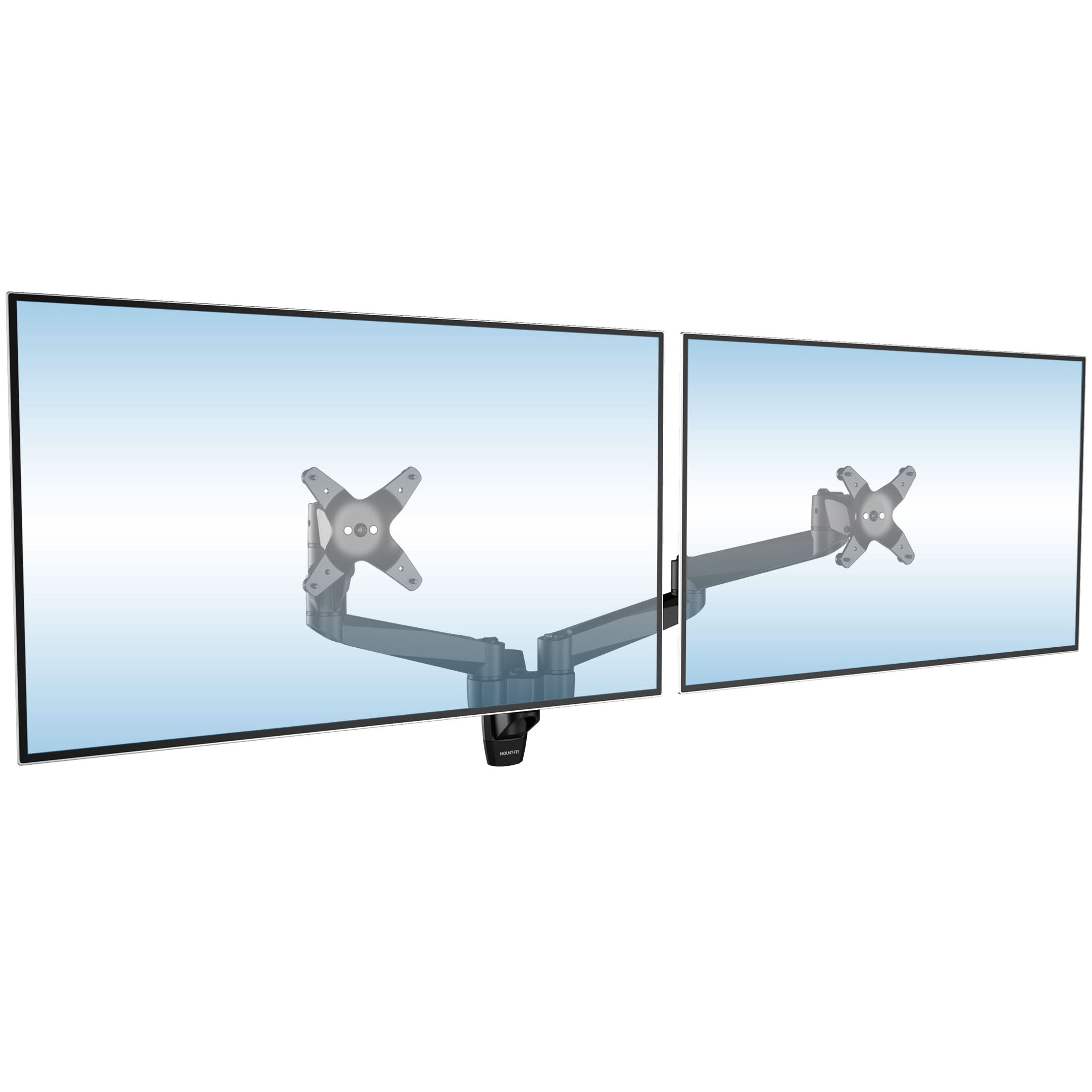Alt View 5. Mount-It! - CLiX Series Full Motion Dual Monitor Wall Mount for 13"-34" Screens, Swivel & Tilt, Black - Black.