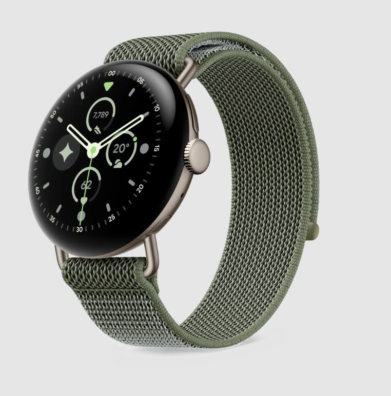 Angle. Google - Google Pixel Watch Performance Loop Band - 41mm Compatible - Olive - One Size - Olive.