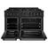 Left. ZLINE - ZLINE 48" Freestanding Select Double Oven Gas Range in Black Stainless w/ 8 Brass Burners (HGRB-BR-48) - Black Stainless Steel.