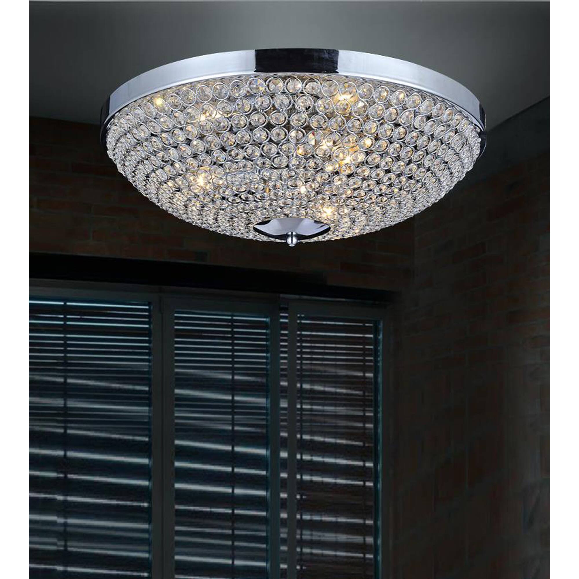Alt View 1. CWI Lighting - Globe 6 Light Bowl Flush Mount With Chrome Finish - Chrome.