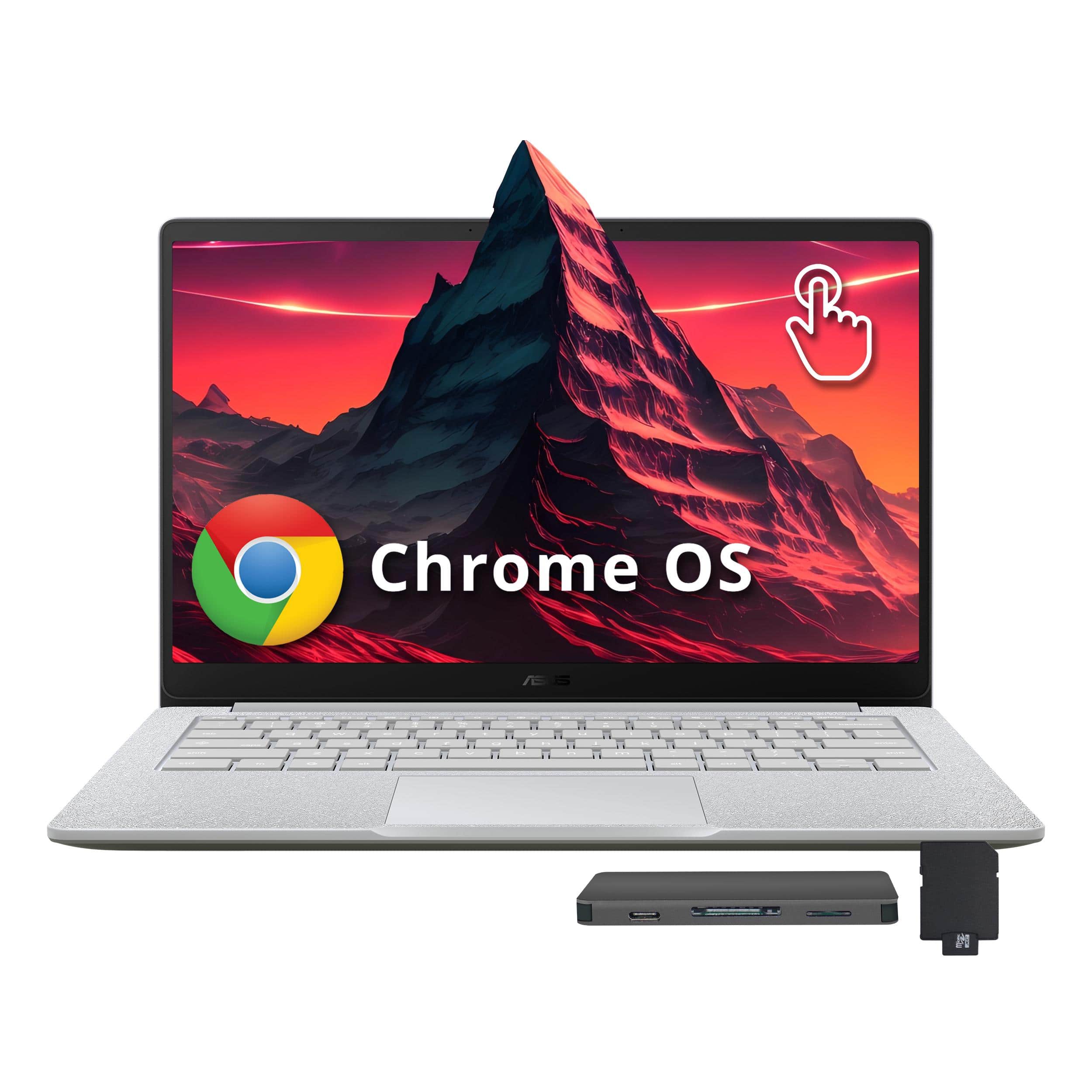 ASUS - Chromebook CX 14" FHD Touchscreen Laptop,Intel Celeron N4500,8GB RAM,128GB eMMC+160GB DocK Station,Chrome OS,Gray - Pure Gray