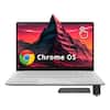 Front. ASUS - ASUS Chromebook CX 14" FHD Touchscreen Laptop,Intel Celeron N4500,8GB RAM,128GB eMMC+160GB DocK Station,Chrome OS,Gray - Pure Gray.