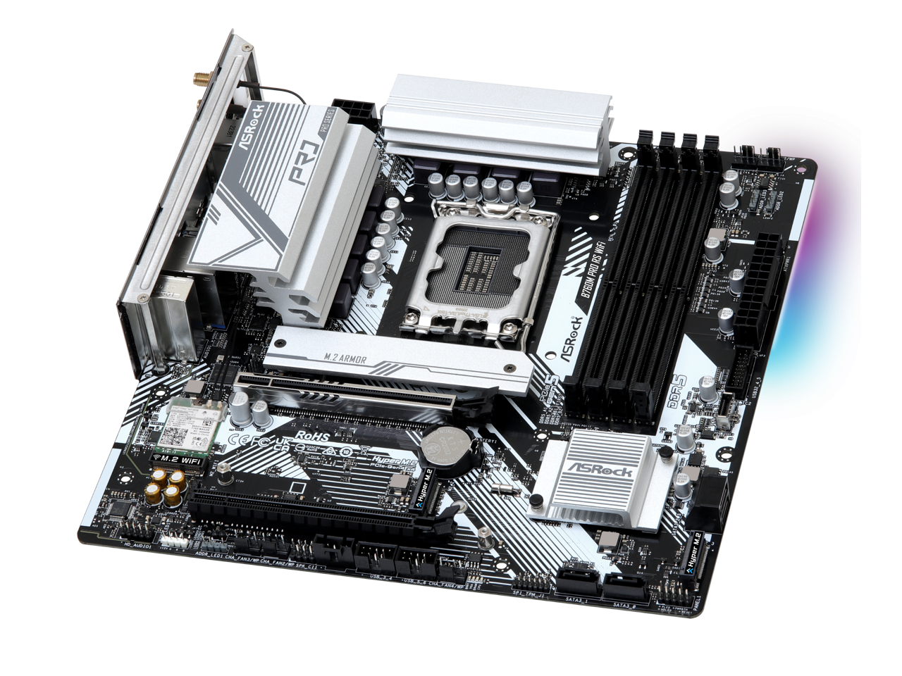 ASRock PRO SERIES C520M PRO4  
M.2 ARMOR  
M.2 WIFI  
Hyper M.2  
ASRock PRO  
H8760M  
CEFC  
RoHS  
SATA3  
USB 3.2 Gen1  
USB 2.0