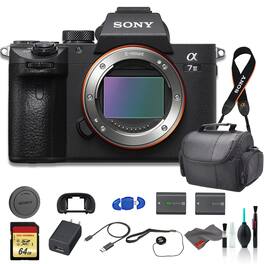 Sony - Alpha a7 III Mirrorless Digital Camera (Body Only) Bundle w Bag Extra Battery 64GB Memory (International Version)