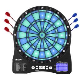 VEVOR - Electronic Dart Board, LED-Illuminated Target Dartboard with 48 Games & 500+ Variations, Includes 6 Dart Shafts - Blue-green