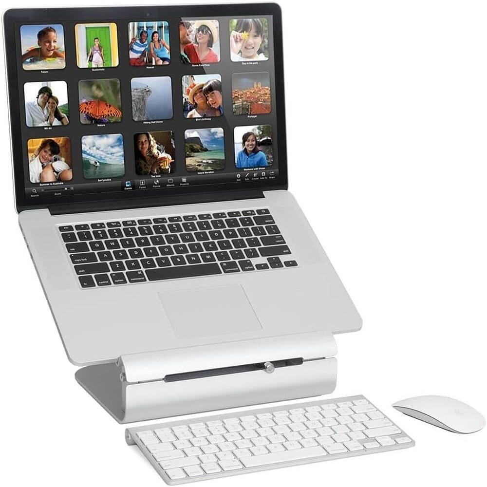 Angle. ACJPR - Adjustable Laptop Stand, iLevel2 Ergonomic Aluminum Riser, Silver - silver.