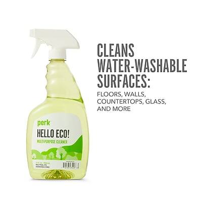 CLEANS WATER-WASHABLE SURFACES: FLOORS, WALLS, COUNTERTOPS, GLASS, AND MORE

perk HELLO ECO!
MULTI-PURPOSE CLEANER