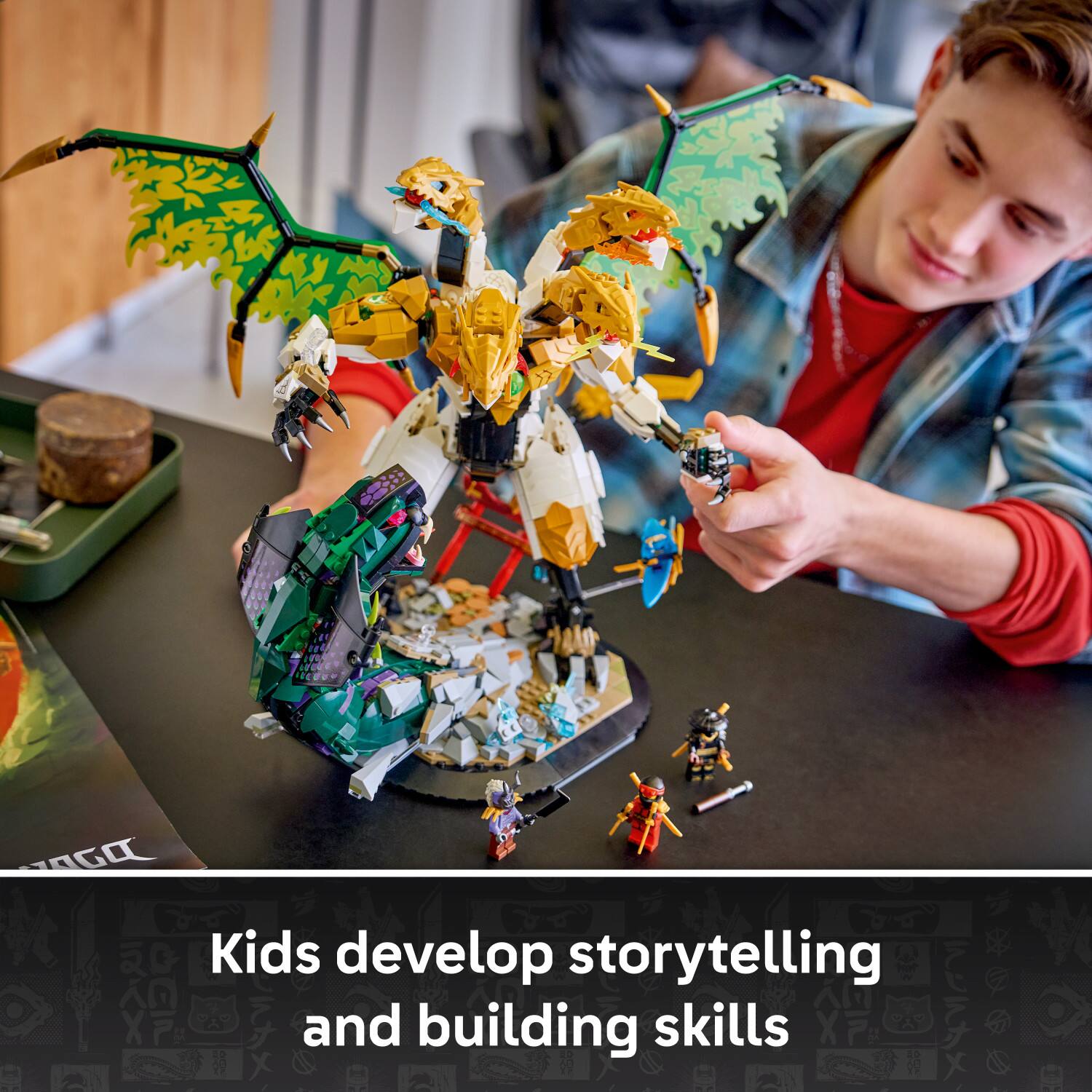 Kids develop storytelling and building skills