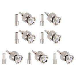 Unique Bargains - 10pcs BNC Male Crimp Connector, 1.8mm 50 Ohm PTFE Insulation for RG316/RG174/RG188/RG188A/LMR100 Coax Wireless Internet - Silver