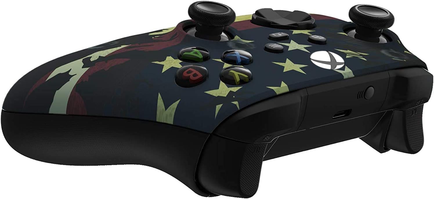 Back. Custom Controllerzz - Custom Wireless Controller for Xbox Series X|S, Xbox One, & PC - US Flag.