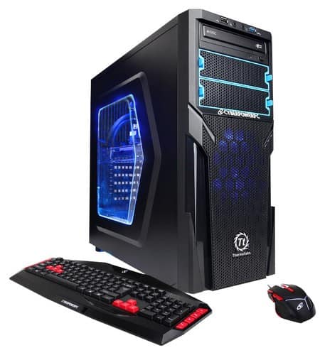 Front. CyberPowerPC - Gamer Xtreme Desktop - Intel Core i7 - 8GB Memory - 1TB Hard Drive + 128GB Solid State Drive - Black/Blue.