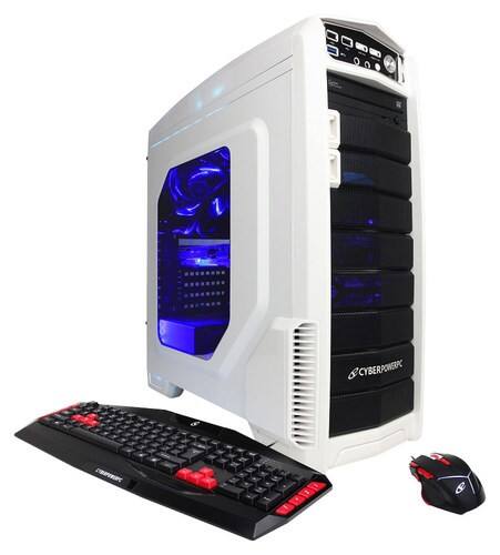 Front. CyberPowerPC - Gamer Supreme Desktop - Intel Core i7 - 16GB Memory - 2TB Hard Drive + 128GB Solid State Drive - White/Blue.