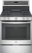 GE - Profile Series 5.6 Cu. Ft. Self-Cleaning Freestanding Gas Convection Range - Stainless Steel/Gray - Larger Front