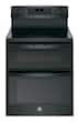 GE - 6.6 Cu. Ft. Self-Cleaning Freestanding Double Oven Electric Convection Range - Black-on-Black - Larger Front