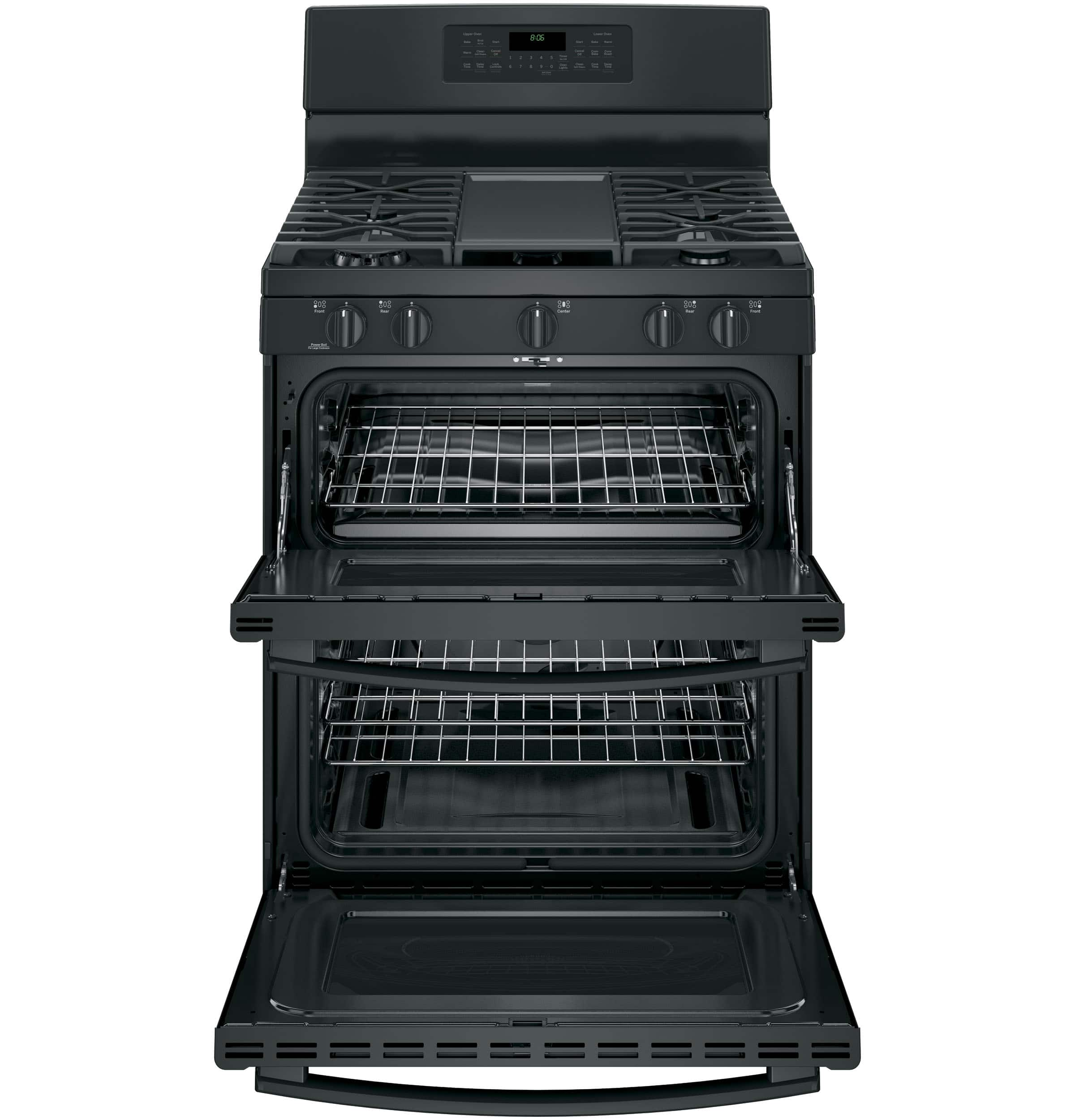 Best Buy GE 6.8 Cu. Ft. SelfCleaning Freestanding Double Oven Gas Convection Range Black on