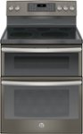 Front. GE - 6.6 Cu. Ft. Self-Cleaning Freestanding Double Oven Electric Convection Range.