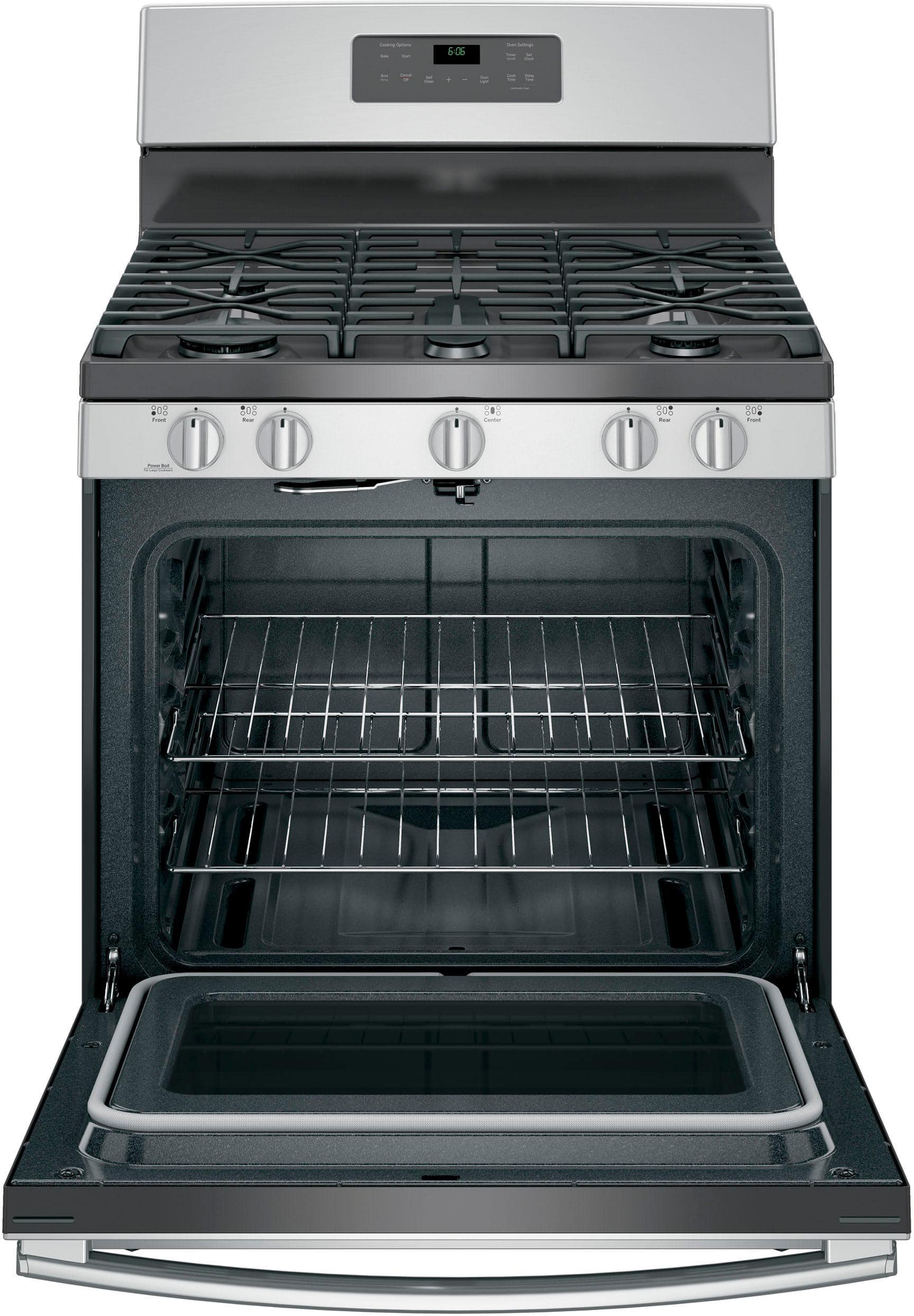 Angle. GE - 5.0 Cu. Ft. Self-Cleaning Freestanding Gas Range.