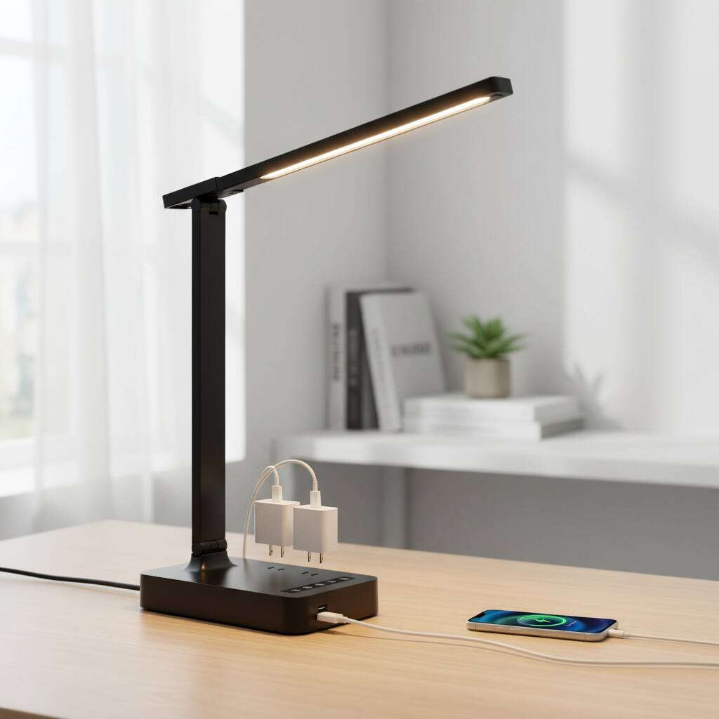 Alt View 1. Dazzed Corner - Smart Desk Lamp with 4-in-1 Charging Station, 5 Colors & Brightness Levels.