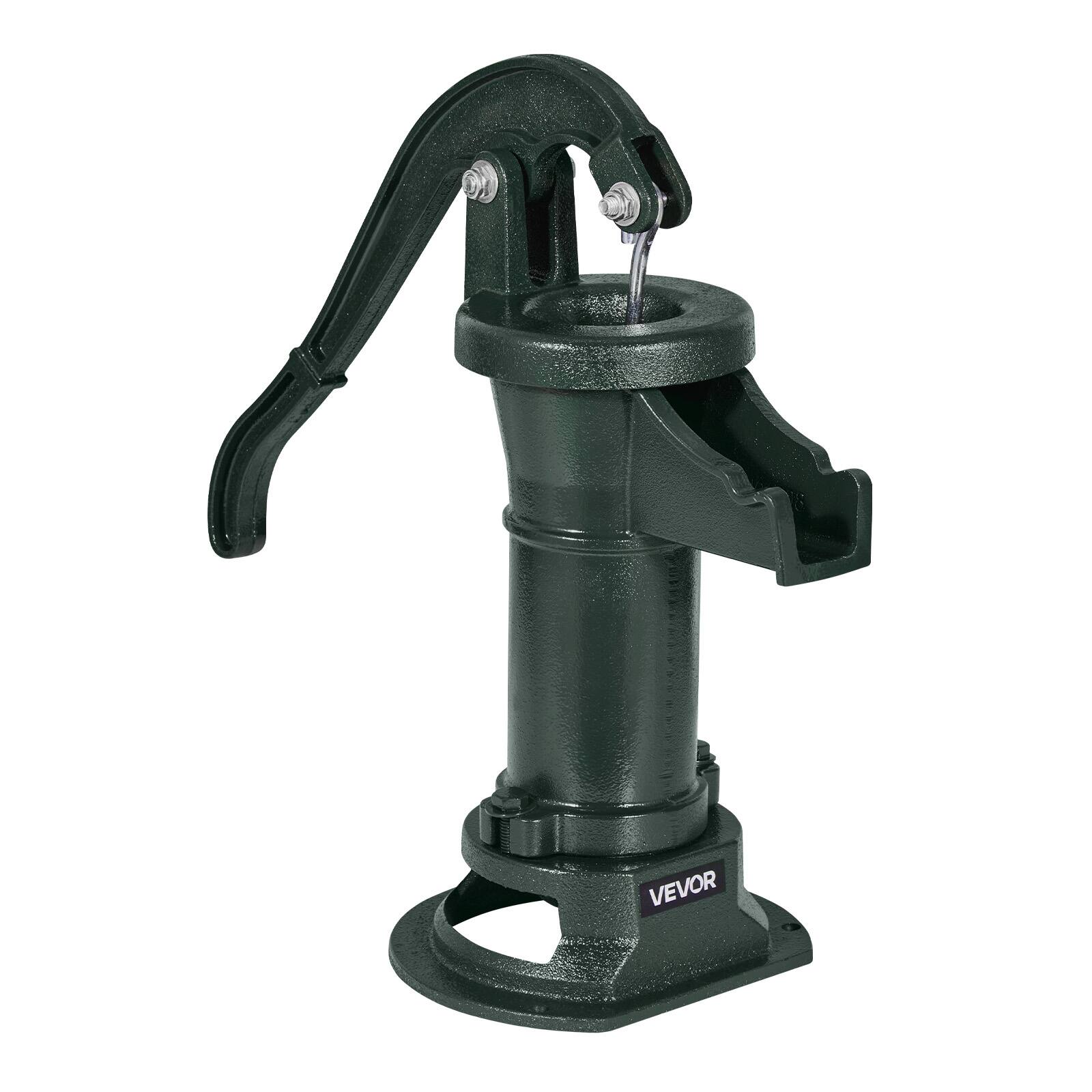 Alt View 5. VEVOR - Well Hand Pitcher Pump, 25 ft Maximum Lift, Antique Cast Iron Manual Hand Water Pump, NPT 1-1/4 in Connection - Dark green.