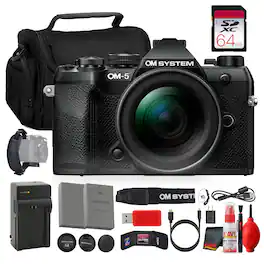 Bundle - OM System - OM-5 Mark II Mirrorless Camera + ED 12-45mm f/4 PRO Lens Black () - Black Advanced