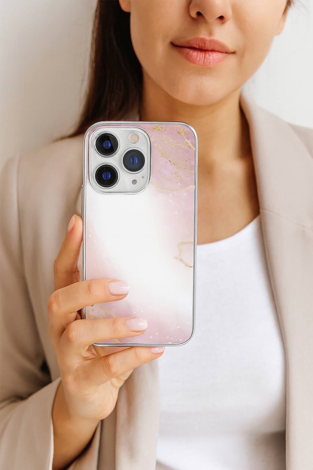 Alt View 2. SaharaCase - Inspire Seres Case Compatible with Magsafe for iPhone 15 Pro - Pink Marble - Pink.