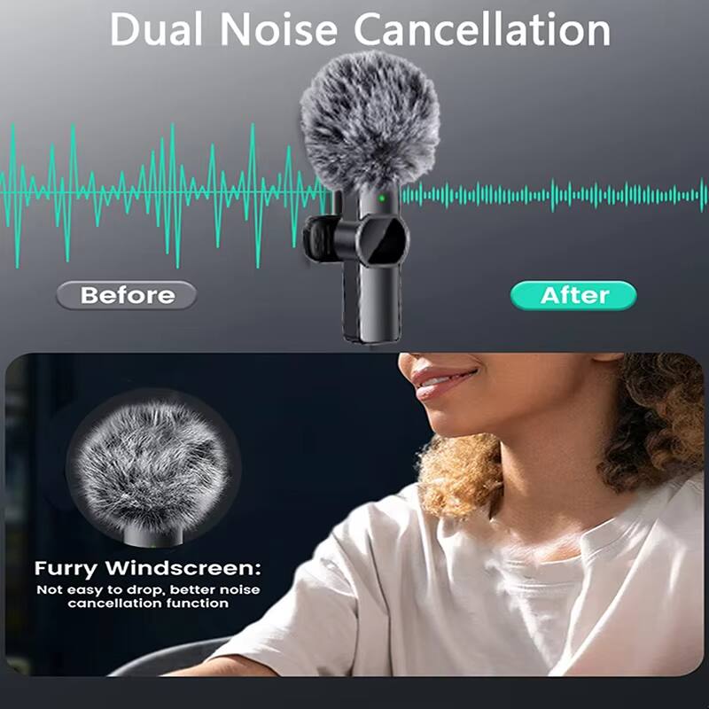 Dual Noise Cancellation

Before

After

Furry Windscreen:
Not easy to drop, better noise cancellation function