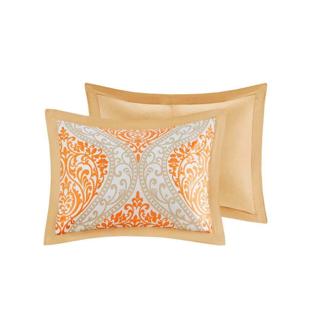 Alt View 3. Gracie Mills - Gracie Mills Nichole Chic Damask Print Comforter Set - Orange.